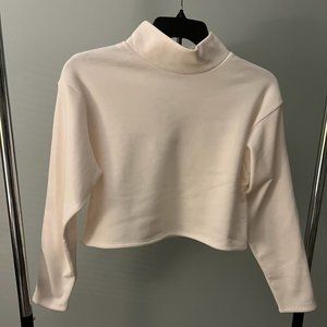 Express White Long Sleeve Cropped Sweater Size S